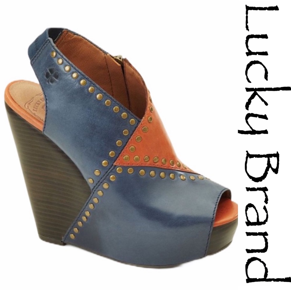 LUCKY BRAND • Ramada Leather Platform Wedge sz 10